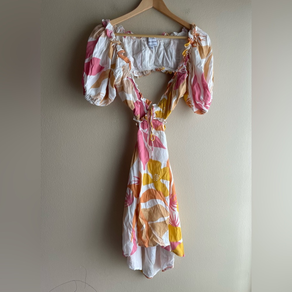 Sabo Skirt Dress Back Open Orange Pink White Small - Picture 1 of 7